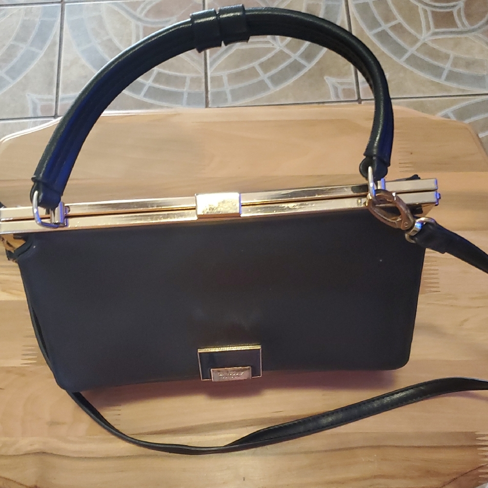 Dune London Black Shoulder Bag with Gold Details